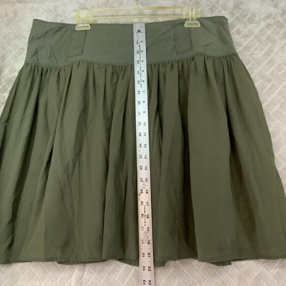 Kenneth Cole Womans 14 Skirt Army Green Short Mini A Line Pleated - Picture 9 of 11